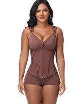 Double Compression Long Slimming Faja Waist Trainer Zipper Vest with Bra
