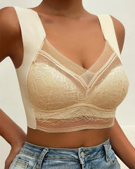 Lace Beautiful Back Bra Vest Style Push Up Underwear