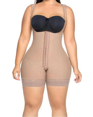 Women's Shapewear Hook And Eye Closure Tummy Control Adjustable Crotch Open Bust Bodysuit