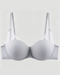 Lace Bow Padded Push-Up Underwire Bra