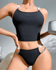 Thin Strap Bra Set