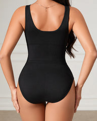 Wide Strap Low Neckline Bodysuit