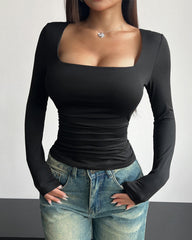 Square Neck Tight Casual Fashion Top