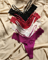 French lace stitching thin strap sexy thong