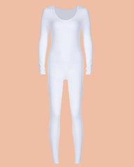 Low-Cut, Long-Sleeved Bodybuilding Jumpsuit