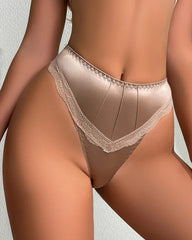 One-Piece Satin Seamless Cotton Crotch Briefs
