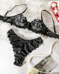 Lace Beautiful Floral Hollow Sexy Lingerie Set
