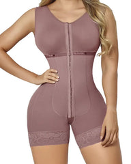 Full Abdomen Control Bodysuit With Hook-eye Open Crotch Body Shaper Postpartum Recovery Fajas