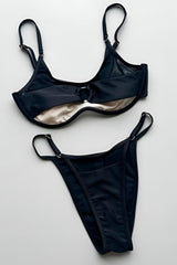 Black Cut Out Mesh Bikini Set
