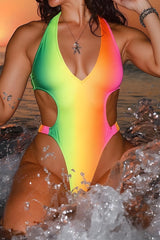 Rainbow Gradient One Piece Swimsuit