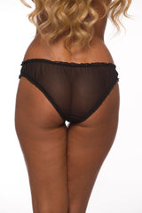 Black Ruched Rene Ruffle Panty