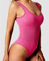Women's Bodysuits Sexy Ribbed Square Neck Sleeveless Tank Tops Bodysuits