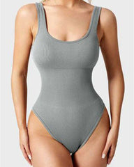Women's Bodysuits Sexy Ribbed Square Neck Sleeveless Tank Tops Bodysuits
