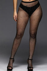 Sparkle High-Waisted Fishnet Pantyhose