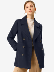 Long Sleeve Double Breasted Button Winter Outerwear Pea Coat
