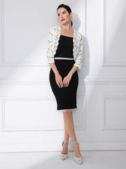 Sheer Floral Elegant 3/4 Sleeve Lace Shrug