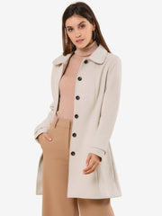 Peter Pan Collar Single Breasted Overcoat Winter Pea Coat