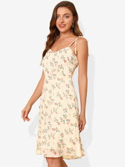 Spaghetti Strap Dress A-Line Smocked Beach Summer Floral Sundress