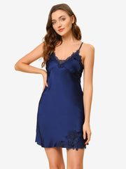 Satin Pajama Cami Dress Sleepwear Spaghetti Strap Lounge Nightgown