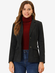 Faux Suede Blazer Belted Lapel Outwear Single Breasted Work Jacket