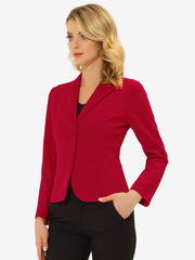 Solid Work Office Lapel Collar Stretch Jacket Suit Blazer