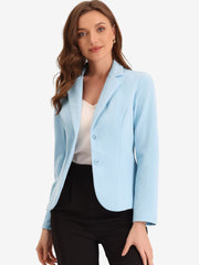 Notched Lapel Collar Stretch Work Office Workwear Jacket Blazer