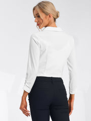 Notched Lapel Ruched Sleeve Business Cropped Jacket Blazer