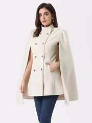 Winter Slit Sleeve Double Breasted Cloak Cape Coat