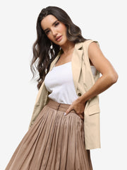 Sleeveless Business Casual Linen Work Office Vest