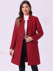 Belted Stand Collar Winter Fully Lined Belted Coats