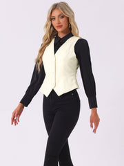 Retro Velvet Waistcoat V Neck Sleeveless Racerback Steampunk Vest