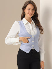 Vintage Button Up Jacquard Steampunk Waistcoat Suit Vest