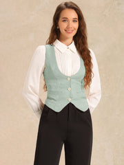 Vintage Button Up Jacquard Steampunk Waistcoat Suit Vest