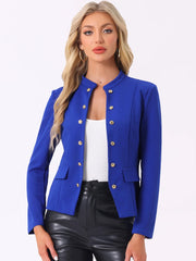 Open Front Blazers Casual Long Sleeve Buttons Office Suit Jacket