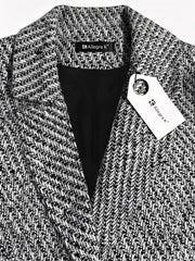 Classic Tailored Tweed Notched Lapel Double Breasted Work Blazer