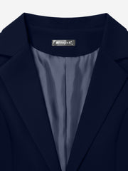 Flattering Rolled Sleeves Notched Lapel Buttoned Lightweight Office Casual Jacket Blazer