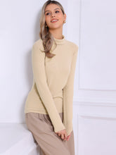 Mock Neck Long Sleeve Casual Pullover Knit Tops