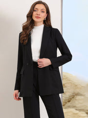 Long Sleeve Collared Business Casual Belted Work Blazer