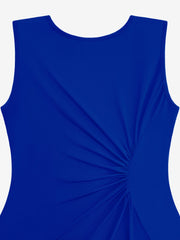 Sleeveless Ruched Irregular Hem Midi Dress