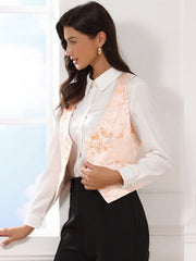 Vintage Button Up Jacquard Steampunk Waistcoat Suit Vest