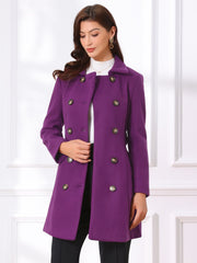 Lapel Double Breasted Slant Pocket Button Belted Pea Coats