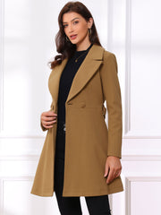 Elegant Overcoat Shawl Collar Single Winter Belted Long Coat