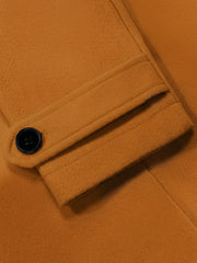 Notched Lapel Buttoned Decor Open Front Coat