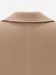 Notched Lapel Double-Breasted Fully Lined Mid-Length Coat