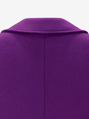 Notched Lapel Double-Breasted Fully Lined Mid-Length Coat