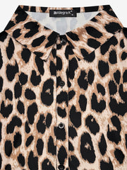 Leopard Print Sleeveless Tie Waist Wide Legs Jumpsuits