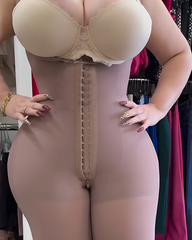 Front Zip Midi-Length Sleeveless Full Body Shaper
