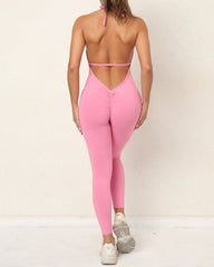 One-Piece Quick-Drying Tight-Fitting Yoga Clothing Peach Hip-Lifting Sports Fitness Pants