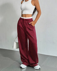 Simple Drape Loose Straight Pants
