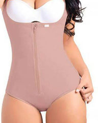 Women Postpartum Body Shaper With Zipper High Waist Cincher Flatten Abdomen Fajas
